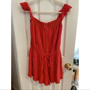 AE flower embroidered romper